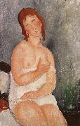 Amedeo Modigliani Red-Haired young woman in chemise France oil painting artist